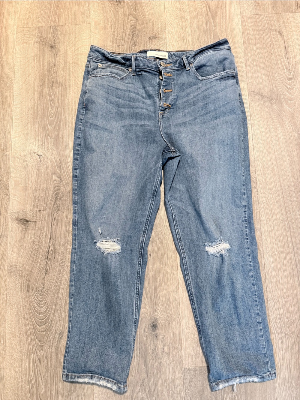 Maurices Light Blue Distressed Boyfriend Jeans